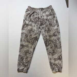 Under Armour Women’s Medium Grey And White Rival Terry Marble Print Joggers